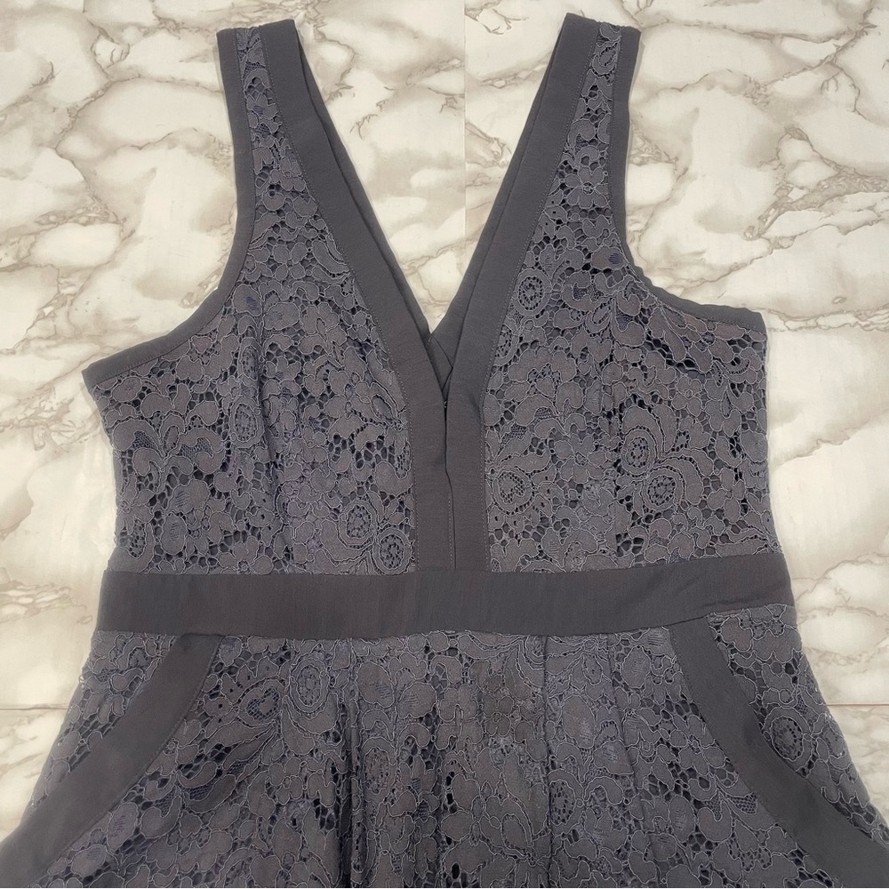 Free People Lovely in Lace Dress in Slate
